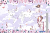 Виниловые обои Citydecor Princess 19 400x260, карта мира с ростомером - фото