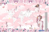 Виниловые обои Citydecor Princess 20 400x260, карта мира с ростомером - фото