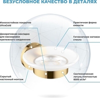 Мыльница Wellsee Finishing Touch 182503000 с держателем (золотой) - фото2