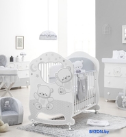 Классическая детская кроватка Italbaby Jolie Oblo 070.0860-5 (белый/серый) - фото2