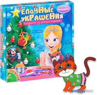 Набор для создания поделок/игрушек Bondibon Елочные украшения из фетра. Кошка ВВ1591 - фото