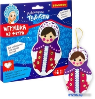 Набор для создания поделок/игрушек Bondibon Елочная игрушка из фетра. Матрешка ВВ3008 - фото