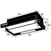 Кухонная вытяжка CENTEK CT-1840-50 (белый) - фото2, картинка2 Кухонная вытяжка CENTEK CT-1840-50 (белый) - фото2