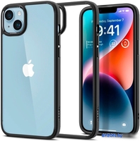 Чехол для телефона Spigen Ultra Hybrid iPhone 14 Matte Black ACS05041 (черный матовый) - фото