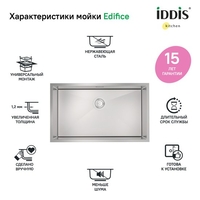 Кухонная мойка IDDIS Edifice EDI74S0i77 - фото2