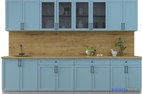 Готовая кухня Интерлиния Тренд 3.1А (океан/океан/дуб бунратти) - фото