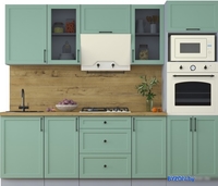Готовая кухня Интерлиния Тренд 2.5В (мята/мята/дуб бунратти) - фото