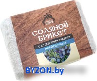 Соляной брикет для бани Соляная баня С алтайскими травами Можжевельник - фото