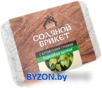 Соляной брикет для бани Соляная баня С алтайскими травами Березовый лист - фото
