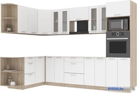 Готовая кухня Интерлиния Мила 1.68x3.0 левая без столешницы (белый платинум) - фото