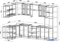 Готовая кухня Интерлиния Мила 1.68x3.0 левая без столешницы (дуб золотой/дуб золотой) - фото2