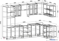 Готовая кухня Интерлиния Мила 1.68x3.0 правая без столешницы (бетон/бетон) - фото2