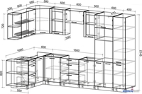 Готовая кухня Интерлиния Мила 1.68x3.2 левая без столешницы (бетон/бетон) - фото2