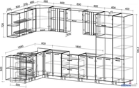 Готовая кухня Интерлиния Мила 1.88x3.4 левая без столешницы (бетон/бетон) - фото2