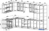 Готовая кухня Интерлиния Мила 1.88x3.4 левая без столешницы (дуб молочный/дуб венге) - фото2