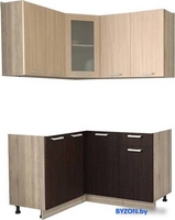 Готовая кухня Интерлиния Мила 12x14 без столешницы (дуб молочный/дуб венге) - фото