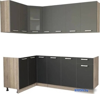 Готовая кухня Интерлиния Мила 12x21 без столешницы (серебристый/антрацит) - фото