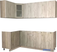 Готовая кухня Интерлиния Мила 12x22 без столешницы (дуб белый/дуб серый) - фото