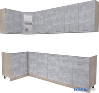 Готовая кухня Интерлиния Мила 12x26 без столешницы (бетон) - фото