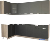Готовая кухня Интерлиния Мила 12x26 без столешницы (серебристый/антрацит) - фото