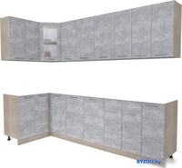 Готовая кухня Интерлиния Мила 12x27 без столешницы (бетон) - фото