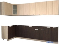 Готовая кухня Интерлиния Мила 12x30 без столешницы (дуб молочный/дуб венге) - фото