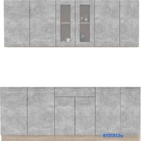 Готовая кухня Интерлиния Мила 21 без столешницы (бетон/бетон) - фото