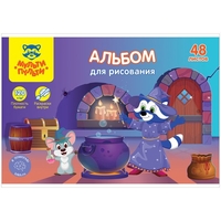 Альбом для рисования Мульти-пульти Приключения Енота с раскраской А48кл_37245 (48 л) - фото2