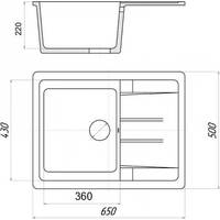 Кухонная мойка Wisent W650-27 (кофе) - фото2