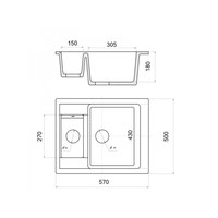 Кухонная мойка Wisent WQ580-28 (белый) - фото2