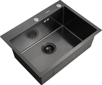Кухонная мойка ARFEKA Eco AR 600*500 Black PVD Nano - фото