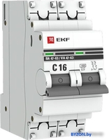 Выключатель автоматический EKF ВА 47-63 2P 16А (C) 4.5kA PROxima mcb4763-2-16C-pro - фото