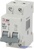 Выключатель автоматический ЭРА Simple-Mod-16 ВА47-29 2P 40А 4.5кА C Б0039233 - фото