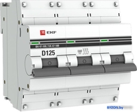 Выключатель автоматический EKF PROxima ВА 47-100 3P 125А (D) 10kA mcb47100-3-125D-pro - фото
