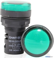 Лампа сигнальная Chint ND16-22DS/4 AC 400В (R) 593428 (зеленый) - фото