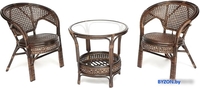 Набор садовой мебели TetChair Pelangi (стол/2 кресла, без подушек, walnut) - фото