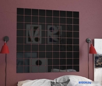 Самоклеящийся зеркальный декор MirrorWall Мозаика (черный) - фото