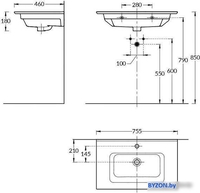 Умывальник Kerama Marazzi Piano 75 PI.wb.75 - фото2