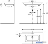 Умывальник Kerama Marazzi Piano 85 PI.wb.85 - фото2