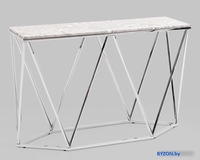 Консольный стол Stool Group Авалон 122x41 (серый мрамор/сталь серебро) - фото