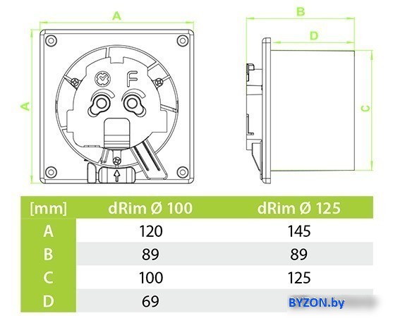 Осевой вентилятор airRoxy dRim 100DTS-C159 Осевой вентилятор airRoxy dRim 100DTS-C159