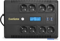 Источник бесперебойного питания ExeGate Neo Smart LHB-600.LCD.AVR.8SH.CH.USB EX293856RUS - фото2