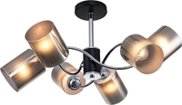 Люстра средней высоты Escada Smog 661/6PL E27*60W Black/Chrome - фото