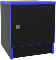 Тумба МДК Black BL-КМ3С 420x350x380 (черный/кромка синяя) - фото