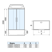 Душевая кабина WeltWasser WW500 Emmer 150/85/55 - фото2