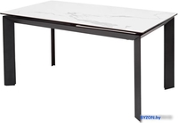 Кухонный стол M-City Cremona 140 Matte Statuario 614М04873 (белый мрамор матовый/черный) - фото