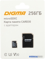 Карта памяти Digma MicroSDXC Class 10 Card30 DGFCA256A03 - фото