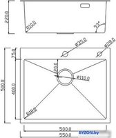 Кухонная мойка Roxen Simple 560220-55 сатин (с коландером и дозатором) - фото2