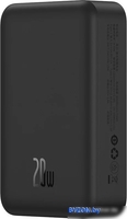 Внешний аккумулятор Baseus Magnetic Mini Wireless Fast Charge Power Bank 20W 20000mAh (черный) - фото
