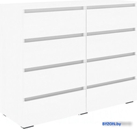 Комод Кортекс-мебель Бари 120 8ш (белый/белый/белый) - фото, картинка Комод Кортекс-мебель Бари 120 8ш (белый/белый/белый) - фото